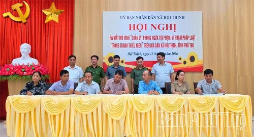 Mô hình phòng ngừa vi phạm trong thanh, thiếu niên xã Hội Thịnh góp phần giữ vững an ninh trật tự tại địa phương.