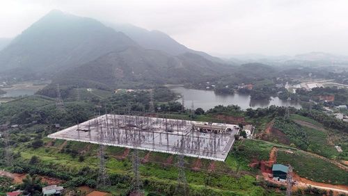 Trạm biến áp 220kV Tuyên Quang nhìn từ trên cao