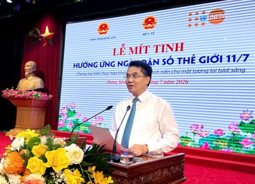 Phó Chủ tịch UBND tỉnh Hưng Yên Lê Quang Hòa phát biểu tại buổi lễ. Ảnh: Hải Yến