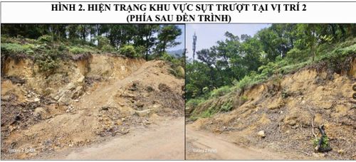 Một số vị trí gặp sự cố thuộc Khu du lịch văn hóa Đền Sóc. Ảnh: CTV