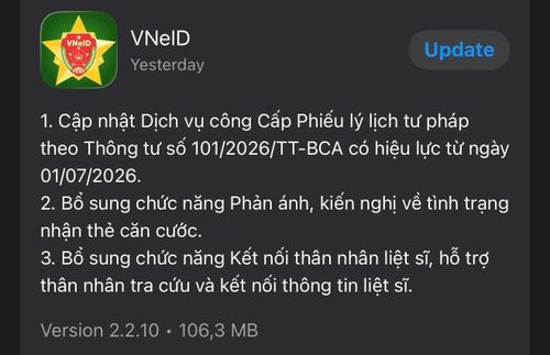 Người dân cần kiểm tra bản cập nhật VNeID mới.