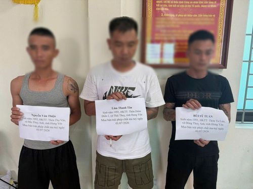 Cơ quan Công an khởi tố 3 bị can Lâm Thanh Tân, Nguyễn Văn Thiện và Bùi Sỹ Tuấn. (Ảnh: CAHY).
