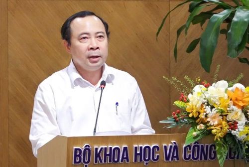 Bộ trưởng Bộ KH-CN Vũ Hải Quân phát biểu tại hội thảo. Ảnh: MST