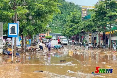 Tiểu khu 2, xã Mường La sau mưa trận lớn.