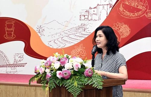 TS. Hoàng Thị Bình, Phó Viện trưởng Viện Văn hóa, Nghệ thuật, Thể thao và Du lịch Việt Nam phát biểu khai mạc Hội thảo