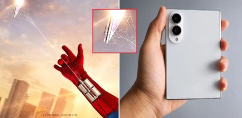 Người nhện dùng máy bắn tơ kéo lại chiếc Samsung Galaxy Z Fold mới.