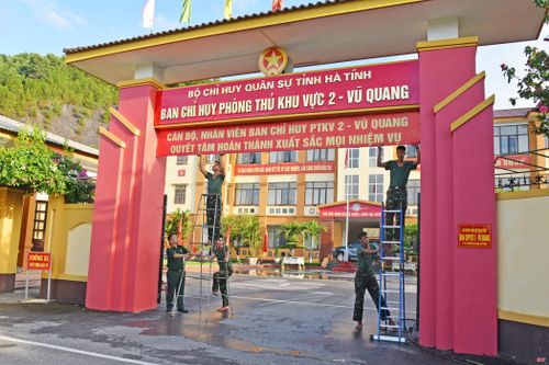 Ban Chỉ huy Phòng thủ khu vực 2 - Vũ Quang luôn chăm lo xây dựng doanh trại xanh - sạch - đẹp, chính quy, nền nếp.