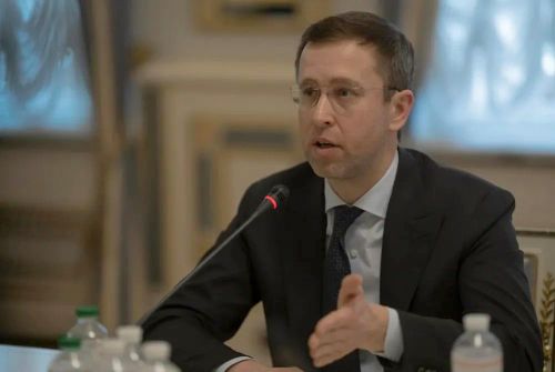 Ông Serhii Koretskyi, người đứng đầu Naftogaz, trong cuộc họp với các thành viên Nội các tại Kyiv, Ukraine, ngày 5-3-2026. Ảnh: Global Images Ukraine