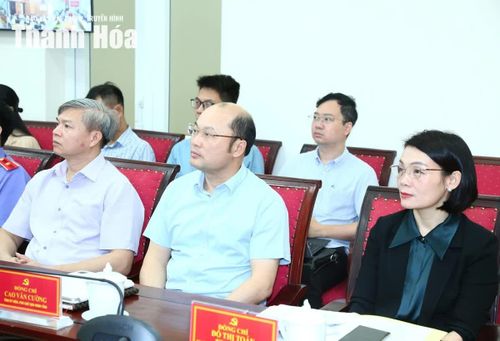 Các đại biểu dự hội nghị tại điểm cầu Thanh Hóa.