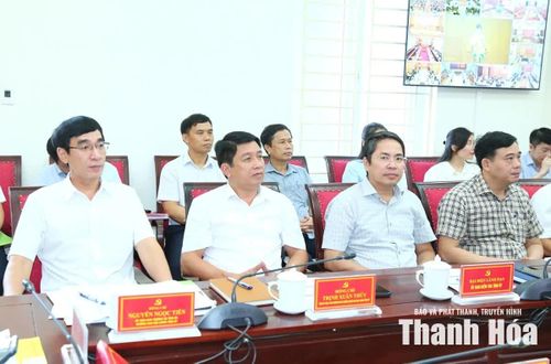 Các đại biểu dự hội nghị tại điểm cầu Thanh Hóa.