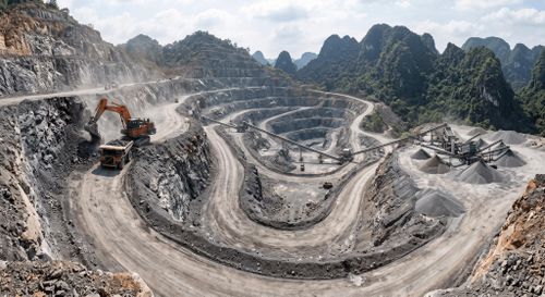 Hình ảnh minh họa khai thác đá, sỏi, đất. Ảnh: IA