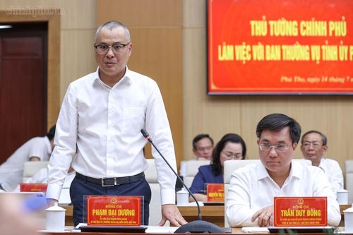 Bí thư Tỉnh ủy Phú Thọ Phạm Đại Dương phát biểu tại cuộc làm việc - Ảnh: VGP/Nhật Bắc