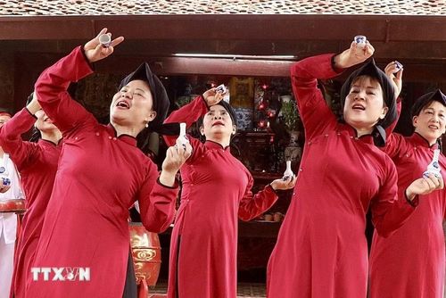 Tỉnh chủ trương phối hợp với Hà Nội tổ chức các chương trình quảng bá Hát Xoan Phú Thọ. (Ảnh: Phương Thảo/TTXVN phát)