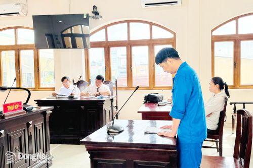 Bị cáo Vũ Ngọc Kiên tại phiên tòa xét xử. Ảnh: Tố Tâm