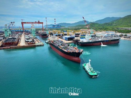 Nhà máy đóng tàu HD Hyundai Việt Nam trong Khu Kinh tế Vân Phong.