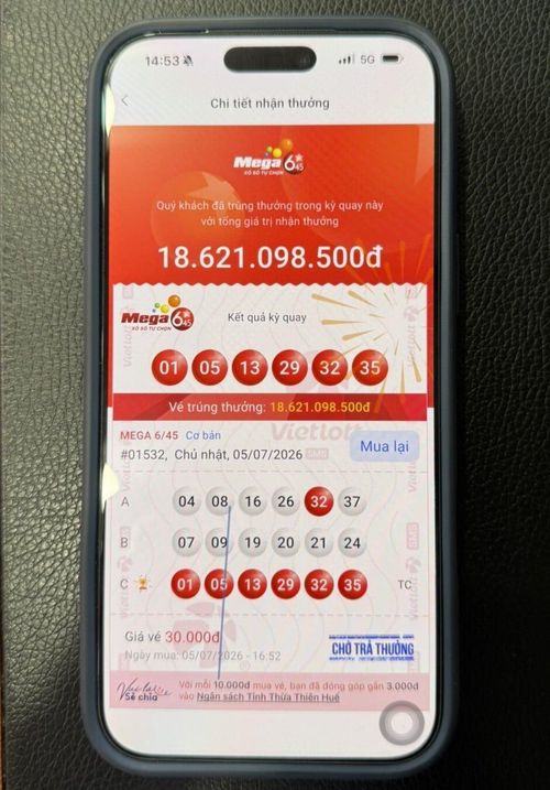 Màn hình điện thoại của anh Đ. thông báo trúng thưởng. (Ảnh: Đ.V)