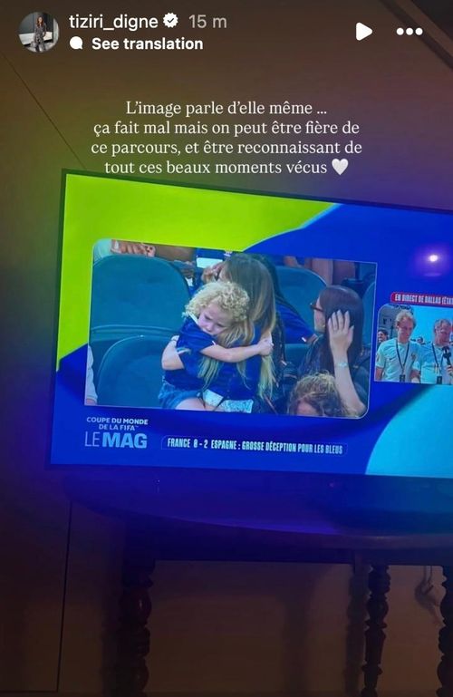  Vợ của Lucas Digne chia sẻ sau khi Pháp gục ngã trước Tây Ban Nha. 