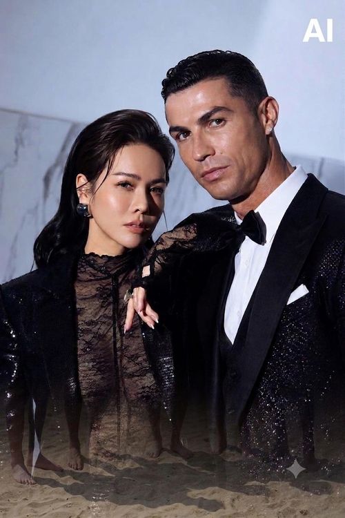 Nhật Kim Anh cũng từng đăng ảnh đứng bên Ronaldo nhưng không gắn nhãn AI.
