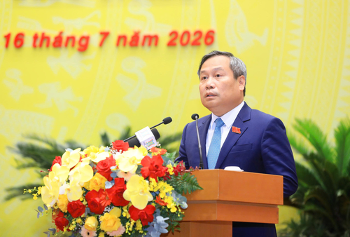 Chủ tịch UBND TP Hà Nội Vũ Đại Thắng phát biểu.