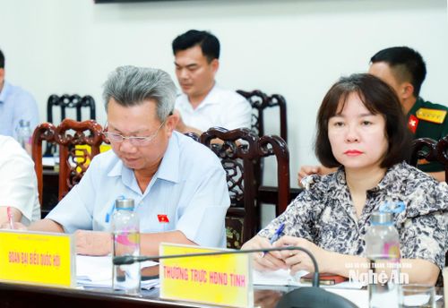 Đại diện Đoàn ĐBQH tỉnh và HĐND tỉnh dự phiên tiếp công dân. Ảnh: Thành Duy