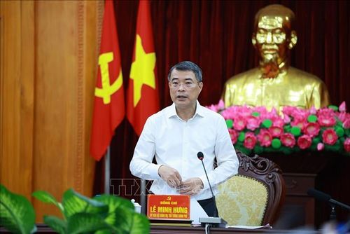 Thủ tướng Lê Minh Hưng làm việc với Ban Thường vụ Tỉnh uỷ Lạng Sơn về thực hiện nhiệm vụ phát triển kinh tế - xã hội. Ảnh: Dương Giang/TTXVN