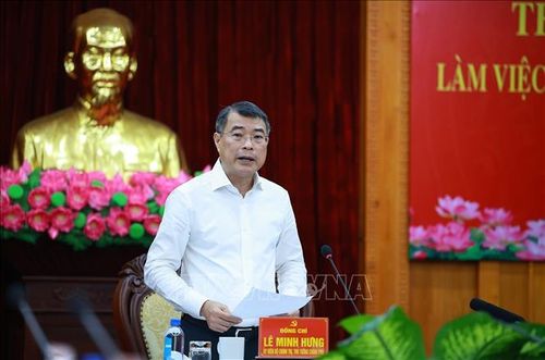 Thủ tướng Lê Minh Hưng kết luận buổi làm việc với Ban Thường vụ Tỉnh uỷ Lạng Sơn. Ảnh: Dương Giang/TTXVN