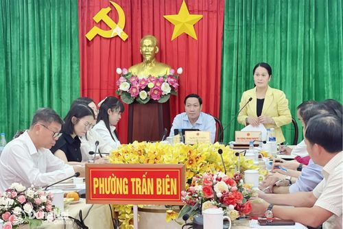 Ủy viên Ban Thường vụ Thành ủy, Phó Chủ tịch Thường trực HĐND thành phố Đặng Minh Nguyệt phát biểu tại buổi khảo sát. Ảnh: Kim Liễu