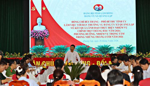 Phó Bí thư Tỉnh ủy Lâm Đồng Bùi Thắng làm việc với Ban Thường vụ Đảng ủy xã Quảng Lập