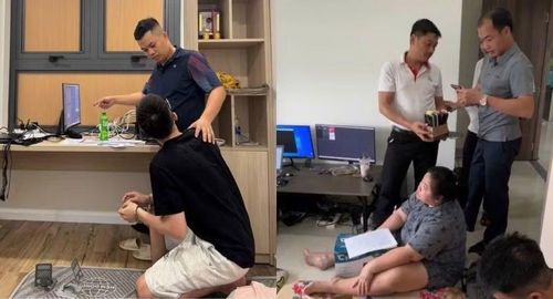Các đối tượng bị lực lượng điều tra bắt quả tang khi đang thực hiện hành vi phạm tội.