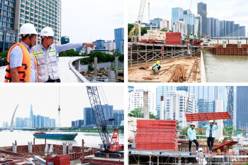  Theo ghi nhận của phóng viên tại công trường, toàn bộ hệ thống cọc khoan nhồi đường kính 1,5 m (D1500) của hai trụ chính TC1 và TC2 đã được hoàn thành. Trong đó, việc hoàn tất bệ trụ TC2 được xem là cột mốc quan trọng, đánh dấu dự án chính thức chuyển sang giai đoạn thi công kết cấu phần thượng tầng. 