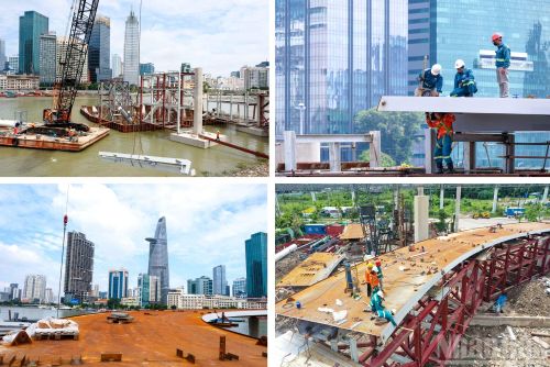  Theo Ban điều hành dự án thuộc Ban Quản lý dự án Mỹ Thuận, công trình thi công trên diện tích khoảng 5ha cho cả hai bờ: phía trung tâm thành phố khu vực bến Bạch Đằng và phía Thủ Thiêm. Do đó, giải pháp thi công phải khoa học, bảo đảm không ảnh hưởng nhiều đến hoạt động lưu thông đi lại và sinh hoạt của người dân. 