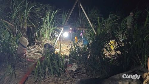 Các đối tượng khai thác vàng vào ban đêm