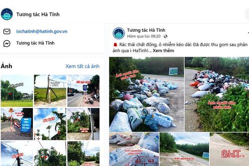  Các phản ánh nổi bật qua ứng dụng i-HaTinh đang được cập nhật liên tục trên mạng xã hội (qua kênh https://facebook.com/tuongtac.hatinh) nhằm lan tỏa, cập nhật thông tin đến đông đảo người dân (ảnh chụp màn hình). 