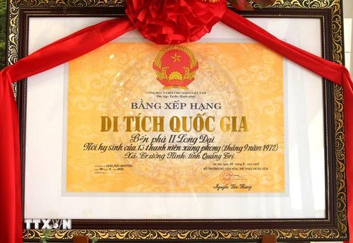 Bến phà 2 Long Đại - nơi ghi dấu sự hy sinh anh dũng của 16 thanh niên xung phong Đại đội C130-đã được Bộ Văn hóa, Thể thao và Du lịch xếp hạng là Di tích lịch sử cấp quốc gia. (Ảnh: Nguyên Linh/TTXVN)