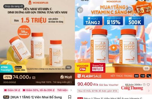 Wonderplus là đơn vị chịu trách nhiệm công bố các sản phẩm Vitamin C và Vitamin D mang thương hiệu cùng tên. Ảnh chụp màn hình.