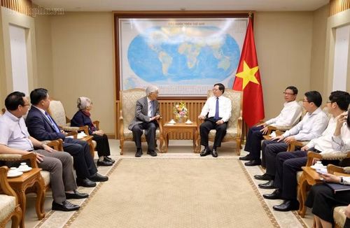 Quang cảnh buổi tiếp xã giao GS. Trần Thanh Vân tại trụ sở Chính phủ. Ảnh: VGP/Gia Huy