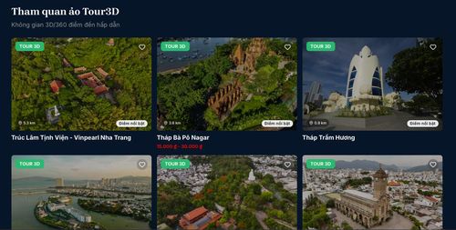 Giao diện tour tham quan ảo 3D trên Nền tảng Du lịch số tỉnh Khánh Hòa.