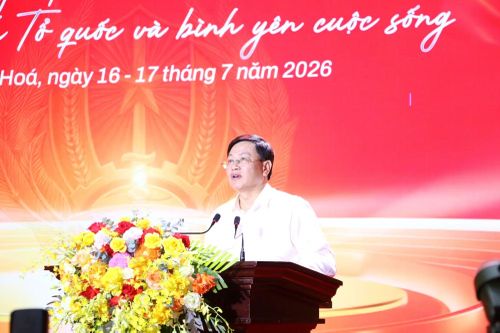 Đồng chí Mai Xuân Liêm, Phó Chủ tịch Thường trực UBND tỉnh Thanh Hóa bày tỏ vinh dự khi địa phương được Bộ Công an lựa chọn đăng cai tổ chức hội thi khu vực phía Bắc.