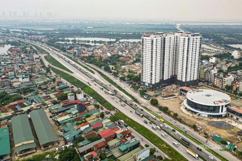 Toàn cảnh bến xe Yên Sở nằm sát tuyến Vành đai 3.