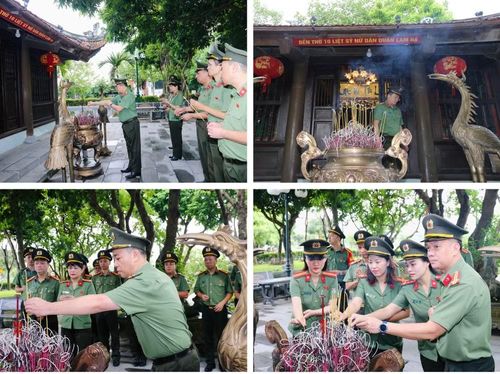 Đoàn công tác dâng hương tại Đền thờ 10 nữ liệt sĩ dân quân Lam Hạ