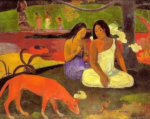 Bức tranh Arearea hay Con chó màu đỏ được họa sĩ Paul Gauguin vẽ năm 1892. Ảnh: wikiart.