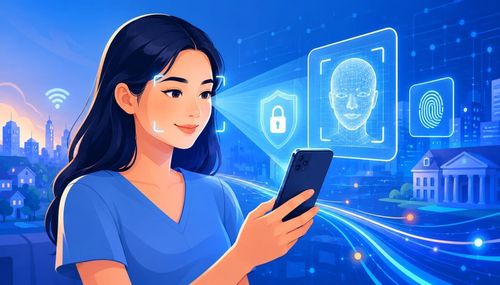 Cần thường xuyên kiểm tra và xác thực sinh trắc học trên ứng dụng ngân hàng số để tăng cường độ bảo mật cho tài khoản cá nhân. Đồ họa: Thái Bình