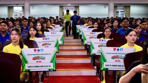 Các đội hình sinh viên thao gia chiến dịch tình nguyện hè.