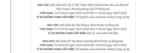 Lịch ngừng cấp điện tại Cần Thơ ngày mai 18/7 được cập nhật ngày 17/7 tại website của EVNSPC. Ảnh: BNEWS phát