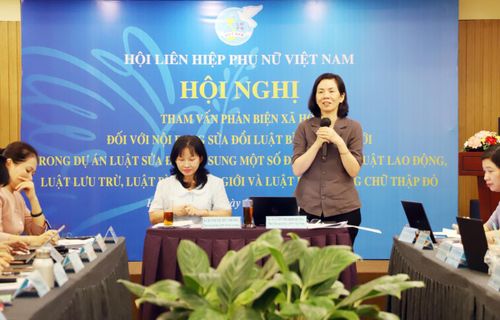 Phó Chủ tịch Hội LHPN Việt Nam Nguyễn Thị Minh Hương phát biểu tại Hội nghị