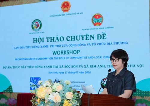 Bà Hoàng Thị Lệ Hằng, đại diện Chính phủ Úc và Tổ chức APHEDA tại Việt Nam phát biểu bế mạc hội thảo