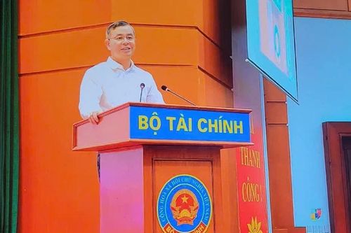 Bộ trưởng Bộ Tài chính Ngô Văn Tuấn phát biểu chỉ đạo tại hội nghị. Ảnh chụp màn hình.