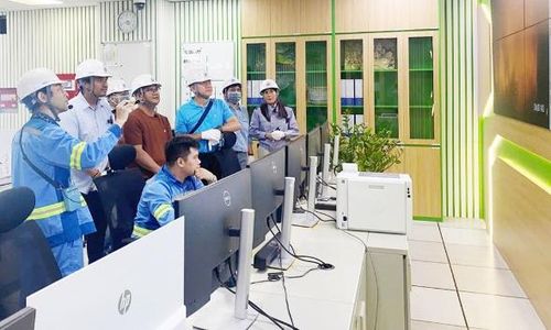 Đoàn đại biểu đến từ thành phố Calauan, Philippines tìm hiểu quy trình vận hành của Nhà máy điện rác Ngũ Thái, tháng 5/2026.