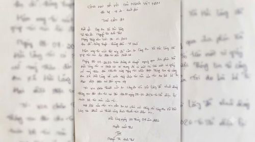 Lá thư cảm ơn chị Thư gửi đến Công an xã Hải Lăng.