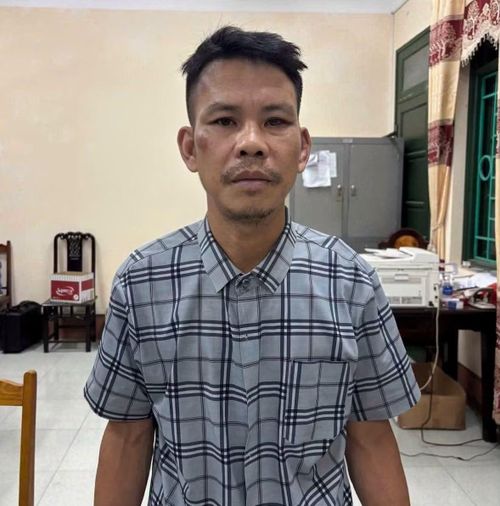 Đối tượng Nguyễn Văn Lực tại cơ quan Công an.